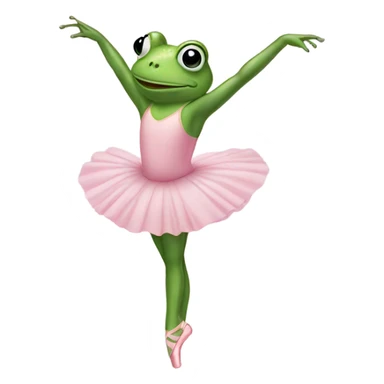 frog on point as a ballerina sticker