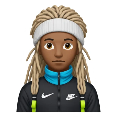 make a black person i nike tech with dreads and ski mask sticker