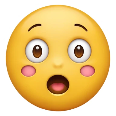 yellow round emoji with a simple surprised expression sticker