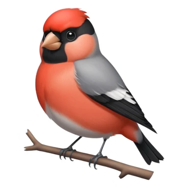 Round and cute bullfinch sticker