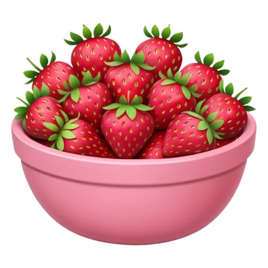large fancy pastel pink bowl of strawberries sticker