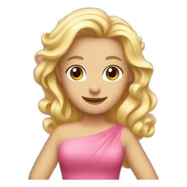 blonde hair pink dress thumbs up sticker