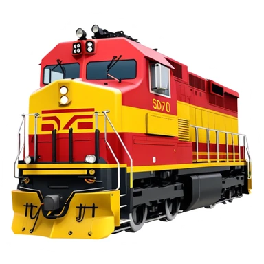 Diesel Locomotive - EMD SD70 (Model Year: 2021) (Iconic colour: Red and yellow) sticker