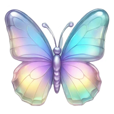 Sparkly glossy Pastel iridescent glass crystal butterfly sticker