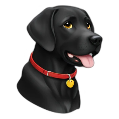 Labrador noir collier rouge sticker