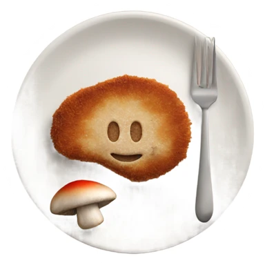 cutlet on plate with mushroom  sticker