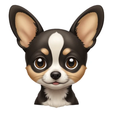 Full White and black Chihuahua - tiny, skinny and big ears sticker