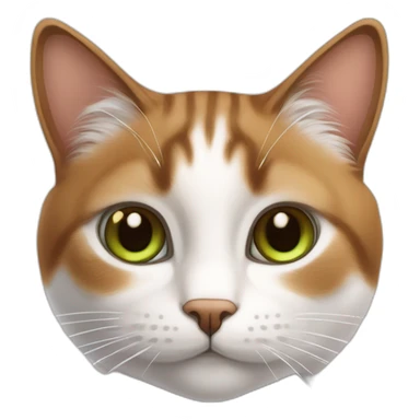 Chat blanc aux poils mis long, aux yeux verts, avec bout des oreilles marron sticker