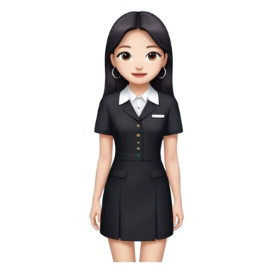 Jennie Kim from Blackpink, medium shot, wearing a stylish office dress sticker