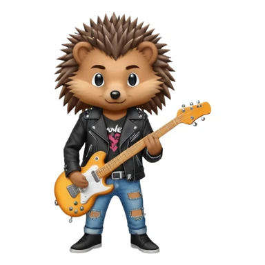 Punk guitarist hedgehog sticker