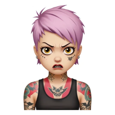 Skater punk girl mugshot sticker