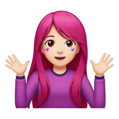 girl-long-straight-rosered-hair-throwing-confetti sticker
