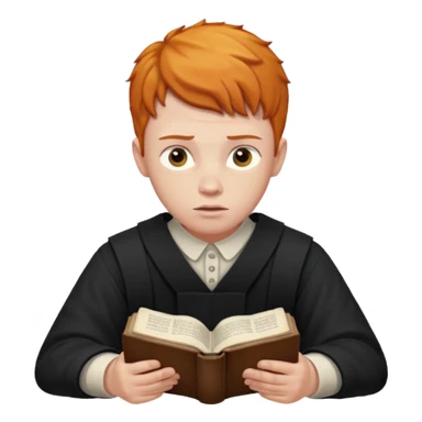 ginger lad studying bible sticker