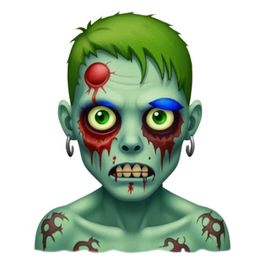zombie with tattoos sticker