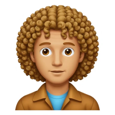 70s 80s men with curly hair style  sticker
