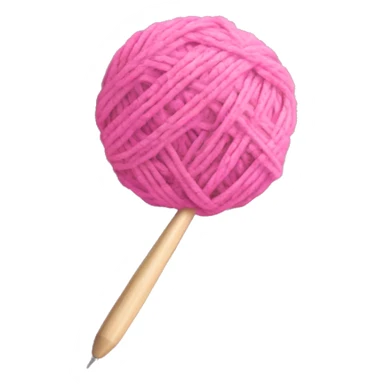 pink ball of yarn with crochet hook sticker