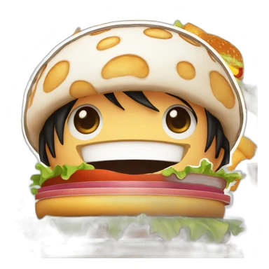 Luffy qui attaque un burger de nami sticker