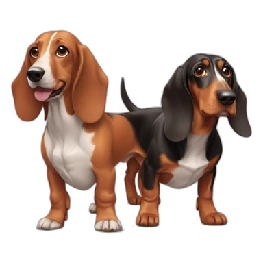 Dachshund and bassethound sticker