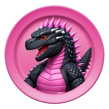 Godzilla Evolved pink plates black scales sticker