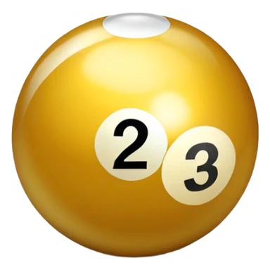 golden billiard ball with the number 23 in a shiny metallic style sticker