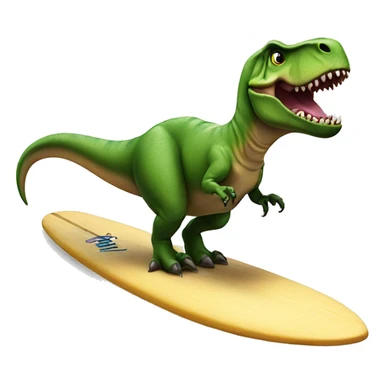 t-rex on a surfboard sticker