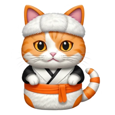 cat wearing a sushi halloween costume sticker