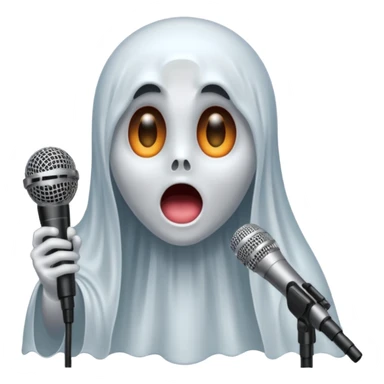 Ghost doing a podcast sticker