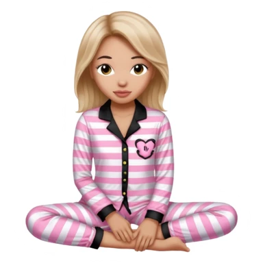 victoria secret pjs light pink and black stripes women sticker