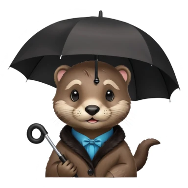 Loutre mignonne avec un parapluie sticker