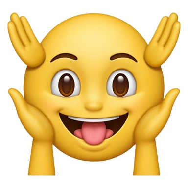 emoji with tounge out and hands out to the side like if they are opening somthing sticker