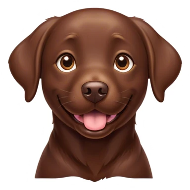 Cinematic Comical Chocolate Labrador Portrait Emoji, Head tilted dramatically with an exaggeratedly amused expression, featuring a glossy chocolate Fur with a rich, radiant finish, wide, expressive brown eyes filled with playful disbelief, Simplified yet hilariously expressive features, highly detailed, glowing with a slightly sassy glow, high shine, dramatic yet playful, stylized with an air of cheeky mischief, bright and endearing, soft glowing outline, capturing the essence of a spirited and over-the-top companion, so meme-worthy it feels like it could side-eye its way into internet fame instantly! sticker