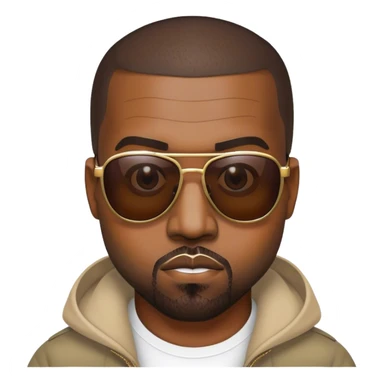 kanye west with sunglasses  sticker