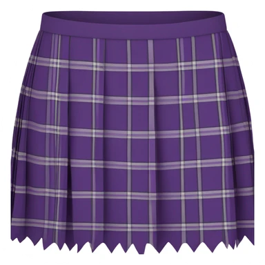 Purple tartan pleated mini skirt, isolated sticker