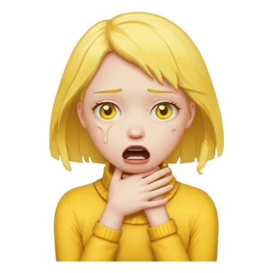 Yellow girl Chocking herself emote sticker