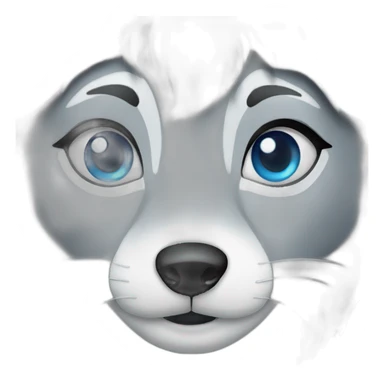 dark female gray wolf blue eyes  sticker