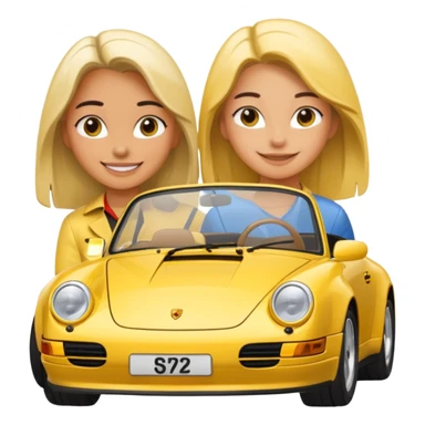Yellow Porsche 911 992 with girls sticker