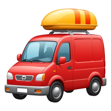 create a realistic emoji showing a logistic car in a trafic situation sticker