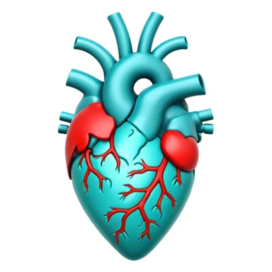 Turquoise Not-anatomical  heart and notes sticker