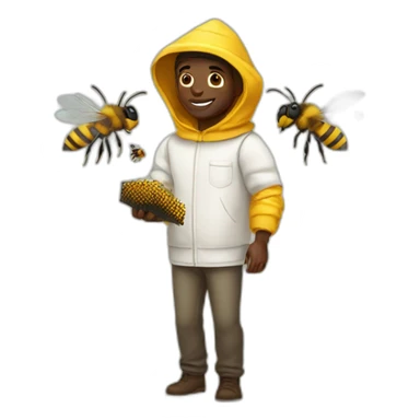 Black man as a beekeeper full body sticker