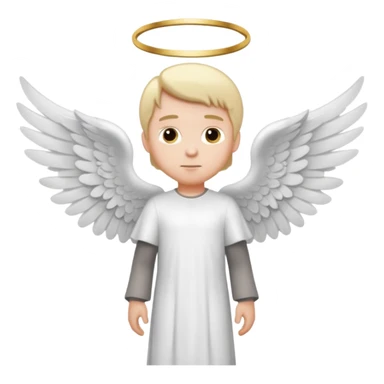 angel (man) emoji, standing, cartoon style sticker