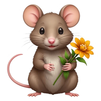 Rat with flower sticker