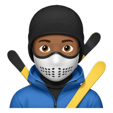 A black male in a ski mask sticker