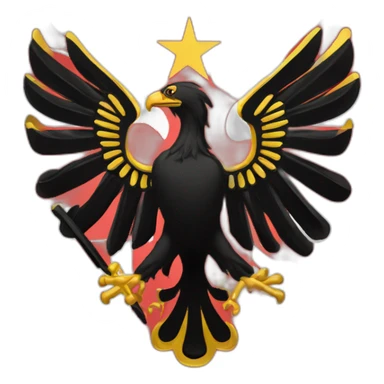 Albanische Flagge mit einen goldenen adler der zwei köpfe hat sticker