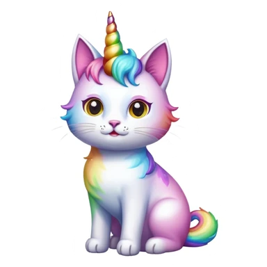 Rainbow cat shiny with unicorn horn sticker