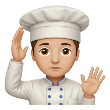 Chef saluting with one tear drop coming down his eye sticker