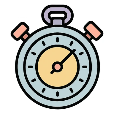 sports stopwatch, icon-color-outlined style, vector look with shadows and highlights, start/stop buttons visible, detailed shading, thin clean outlines, soft rounded features, pastel palette #98B5BC #B5B3C1 #C9A3C9 #E4C0CA #F7DCD1 #F7C0AA, Japanese pop art, sticker look, highly detailed sticker