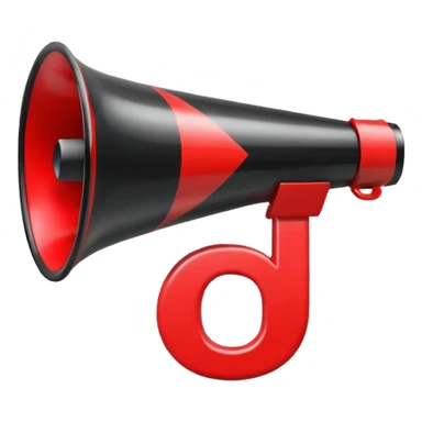 Black and red cheer megaphone with D on it  sticker