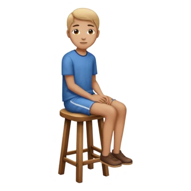 a person sitting on a stool with straight back turn straight body. sticker
