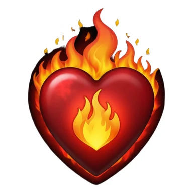 Black Heart on fire sticker
