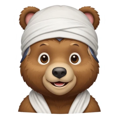 cute Russian grizzly bear wearing a white durag sticker